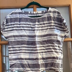 Artisan NY White & Navy Striped Short Sleeve Tee